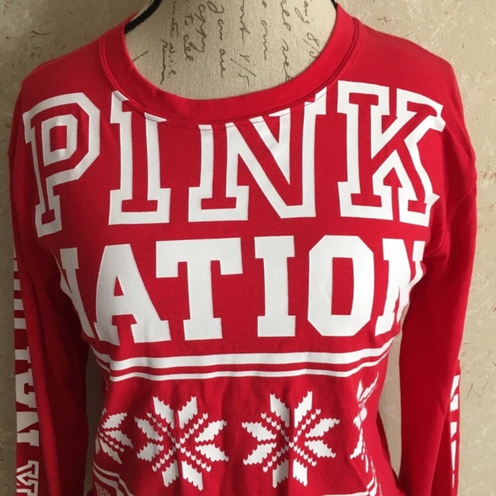 NWT PINK VS Campus Crop Tee - Picture 3 of 8